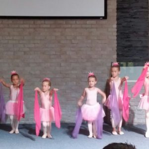 Young ballerinas performing