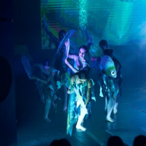 Ballerinas in Fish Costumes Performing On Stage