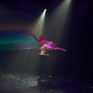 Young Ballerinas Performing On Stage
